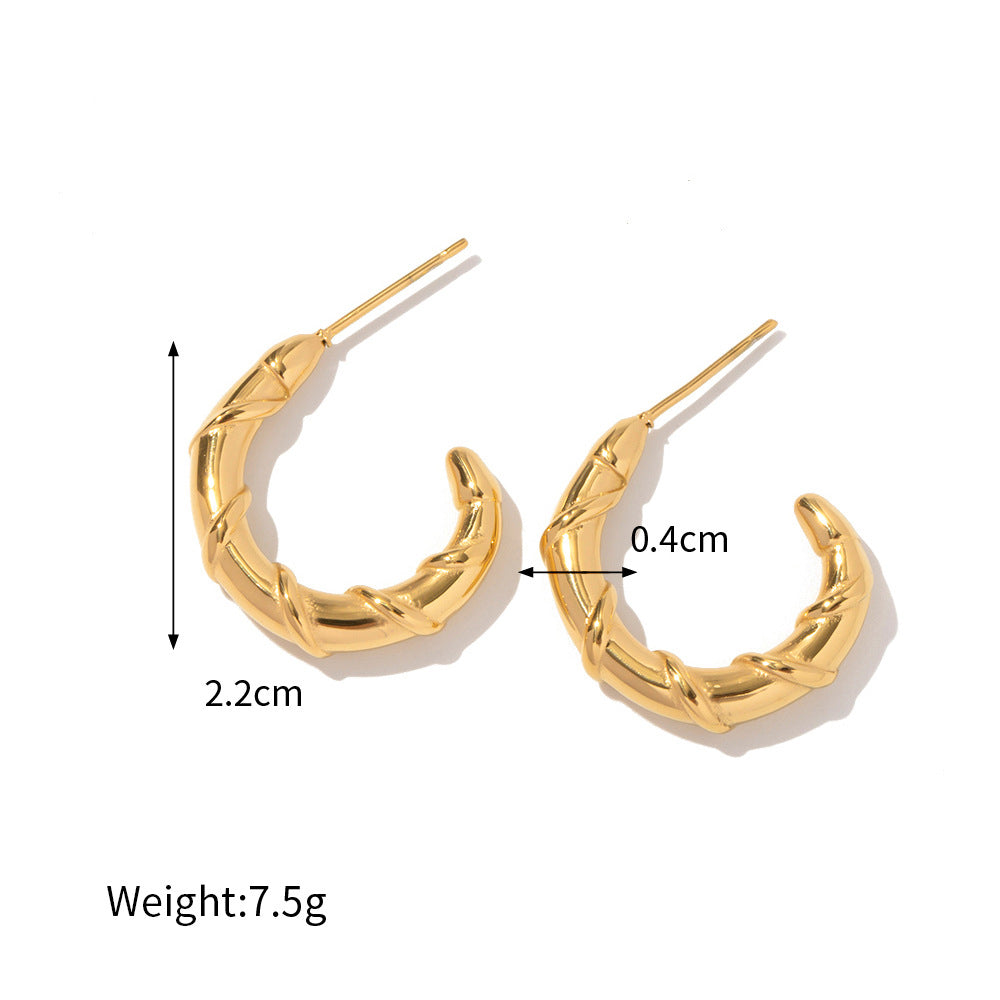 18K Gold C-Wrap Earrings- Cece