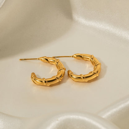 18K Gold C-Wrap Earrings- Cece