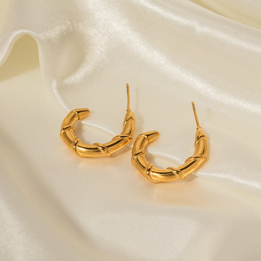 18K Gold C-Wrap Earrings- Cece