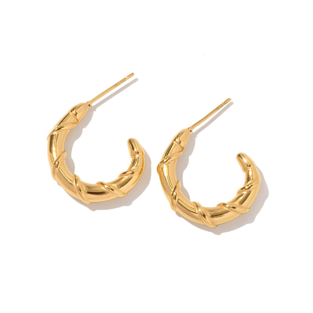 18K Gold C-Wrap Earrings- Cece