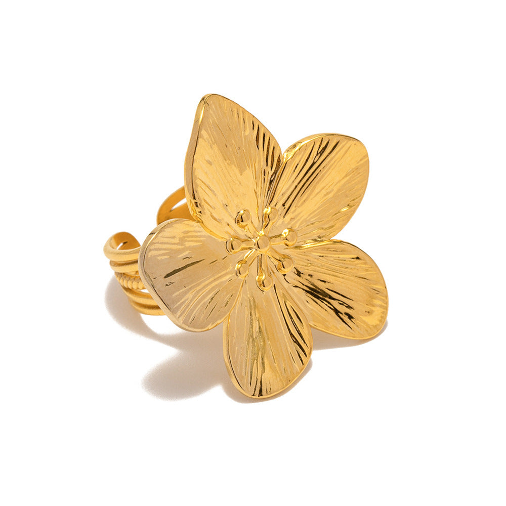 18K Gold Exquisite Vintage Flower Ring -Olea