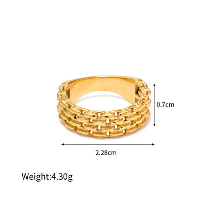 18k Gold Classic  Hollow Braided  Ring -Self-esteem Enhancer